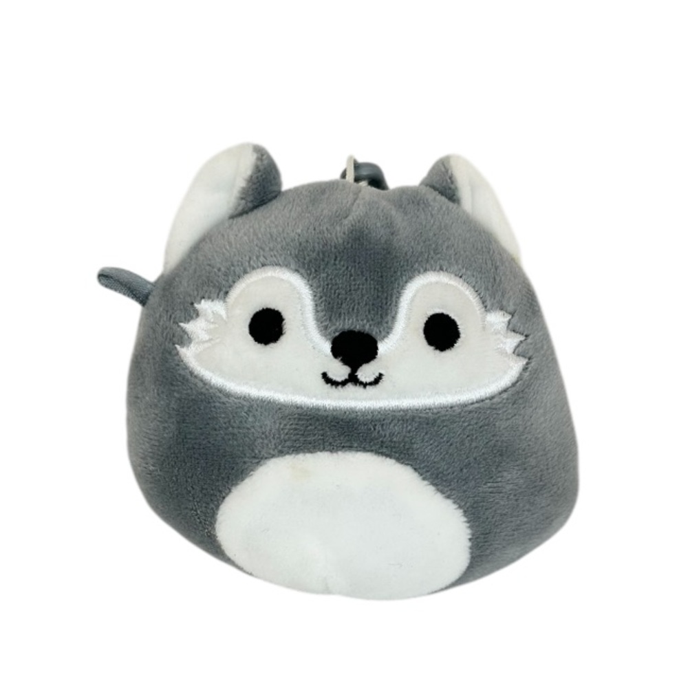 Squishmallows 3.5" "Willy" Grey White Wolf 2020 plush toy clip